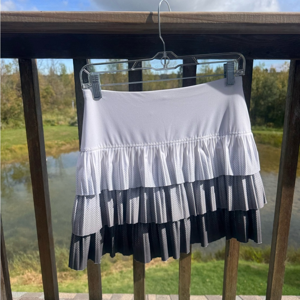 Lucky in Love White to Black Ombre Ruffle Skirted Panties